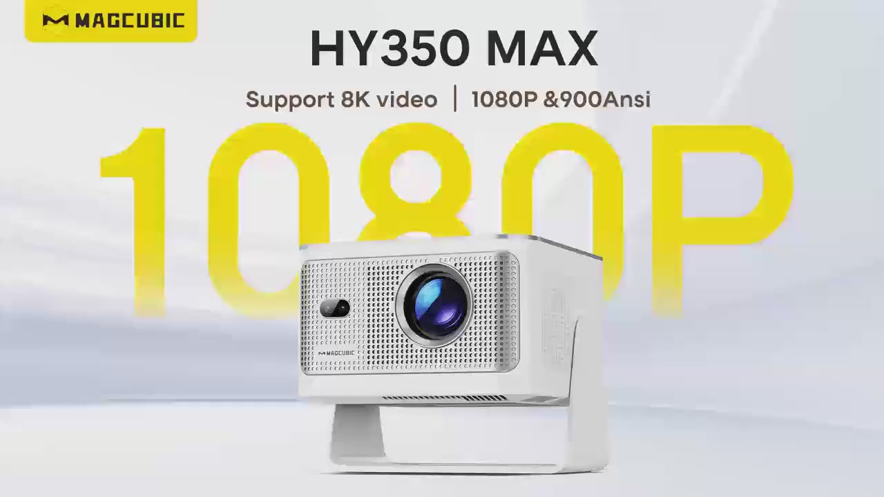 Magcubic HY350 Max Smart Projector – Android 14, 900 ANSI Lumens, Native 1080P (8K Support), WiFi 6 & Auto Focus