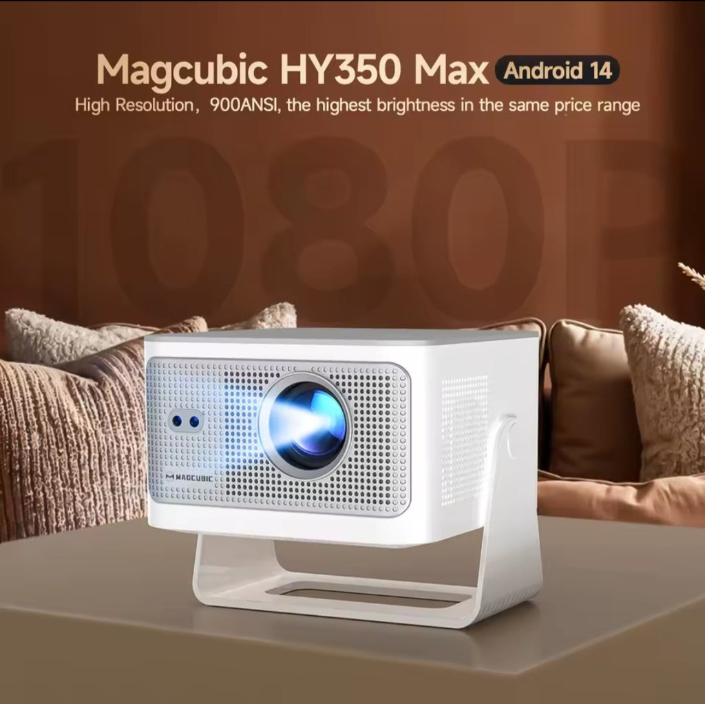 Magcubic HY350 Max Smart Projector – Android 14, 900 ANSI Lumens, Native 1080P (8K Support), WiFi 6 & Auto Focus
